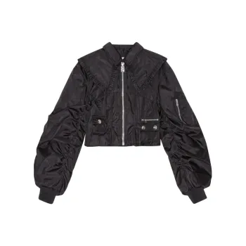 GANNI Ruffle collar Bomber Jacket