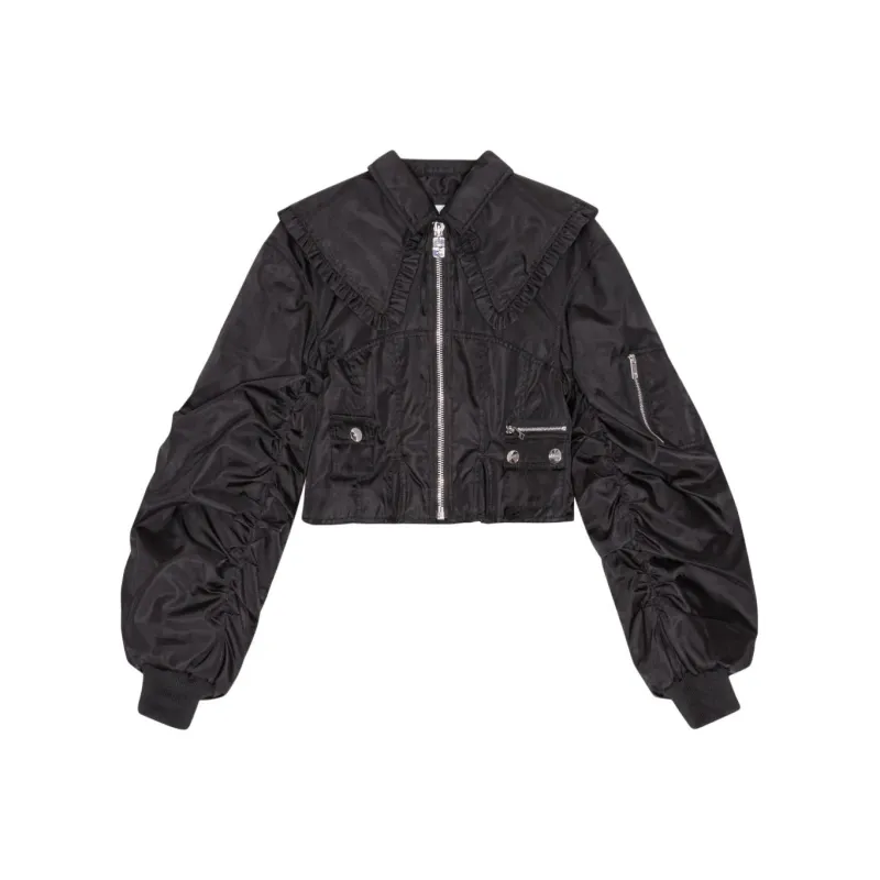 GANNI Ruffle collar Bomber Jacket-0