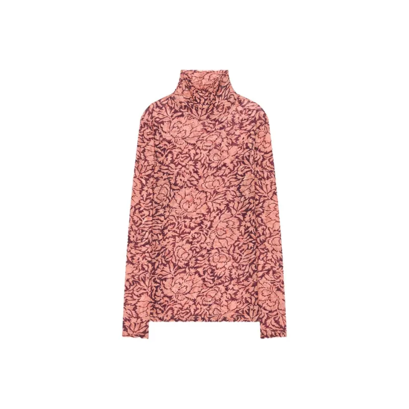 DRIES VAN NOTEN Long Sleeved Sheer Turtleneck Blouse-0