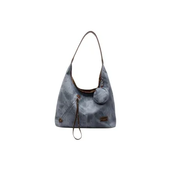 Versman Pu Shoulder Bag Women's Denim Blue/Dark Tea/Ecru