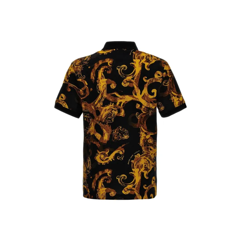 VERSACE JEANS COUTURE Watercolour Couture Short Sleeved Polo Shirt-1