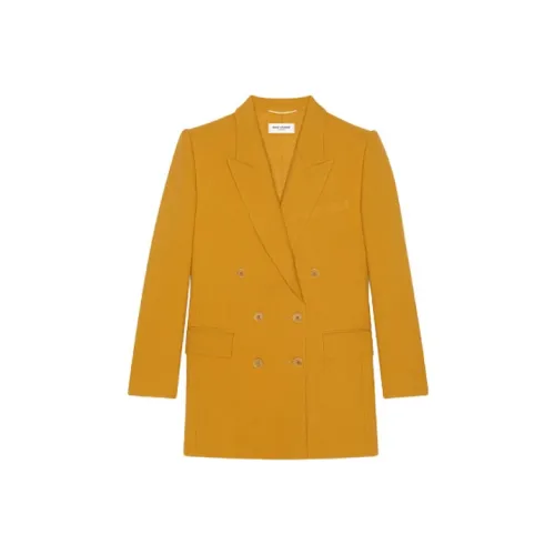 SAINT LAURENT Coats Women's Yellow