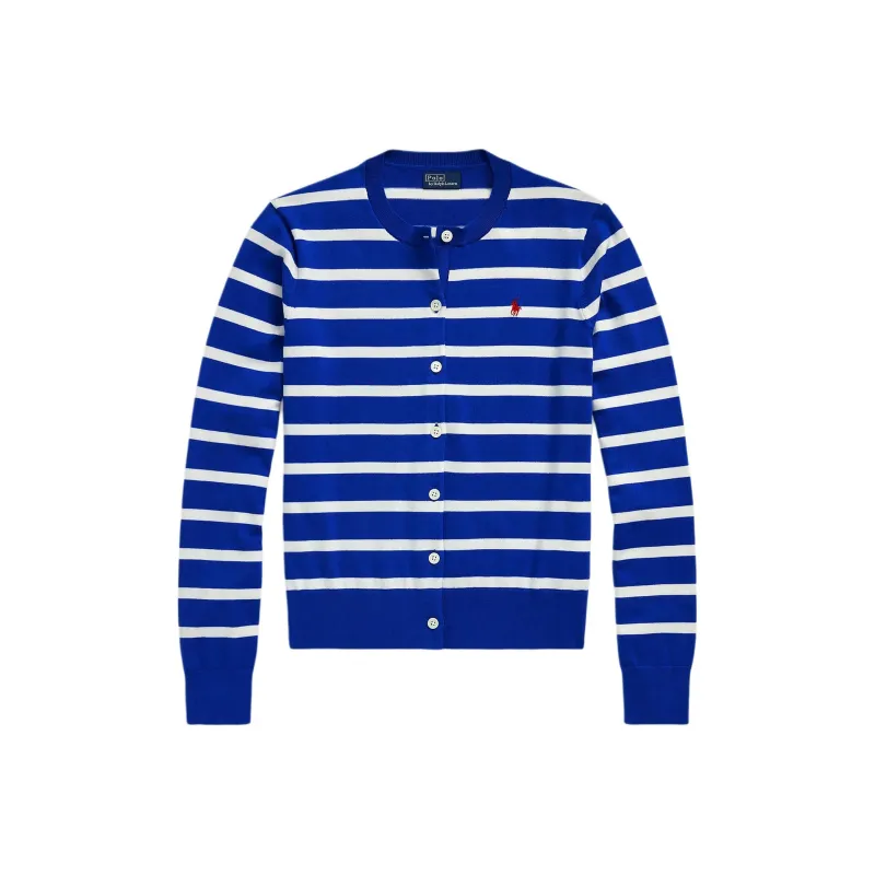 Polo Ralph Lauren Logo Embroidered Striped Knitted Cardigan-0