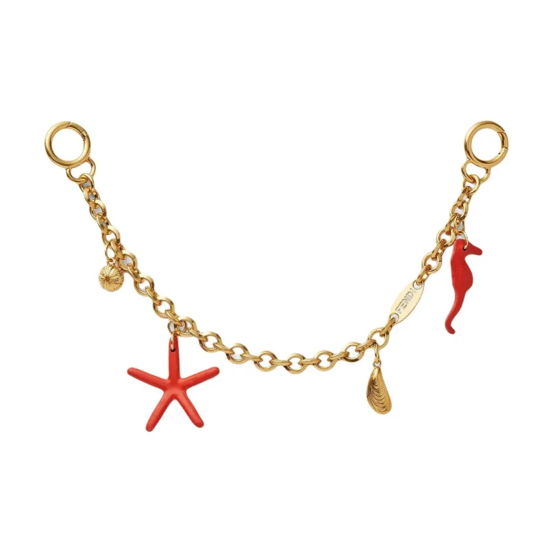 FENDI Brass, Lambskin, Metal, Leather Pendants Unisex Gold-0
