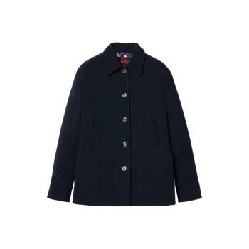 GUCCI Checked Boucle Wool Coat 'Night Sky'