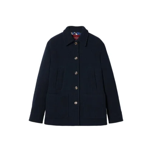 GUCCI Checked Boucle Wool Coat 'Night Sky'