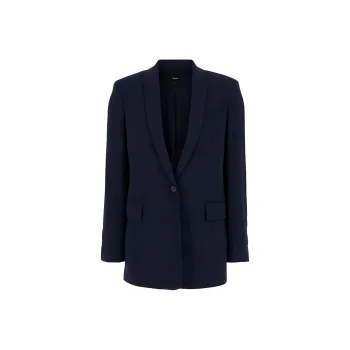 THEORY Crepe Single Breasted Tailored Blazer