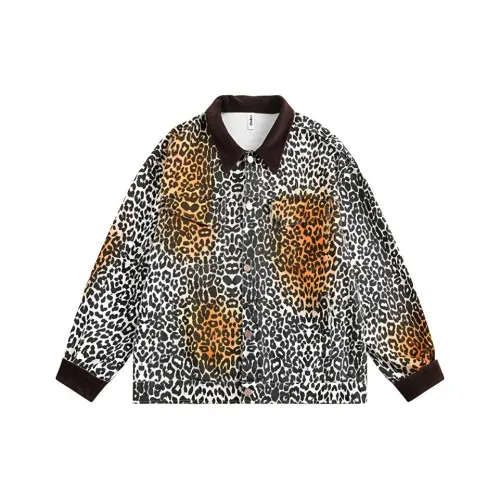 ZWMH Jackets Coats Women's Leopard Orange