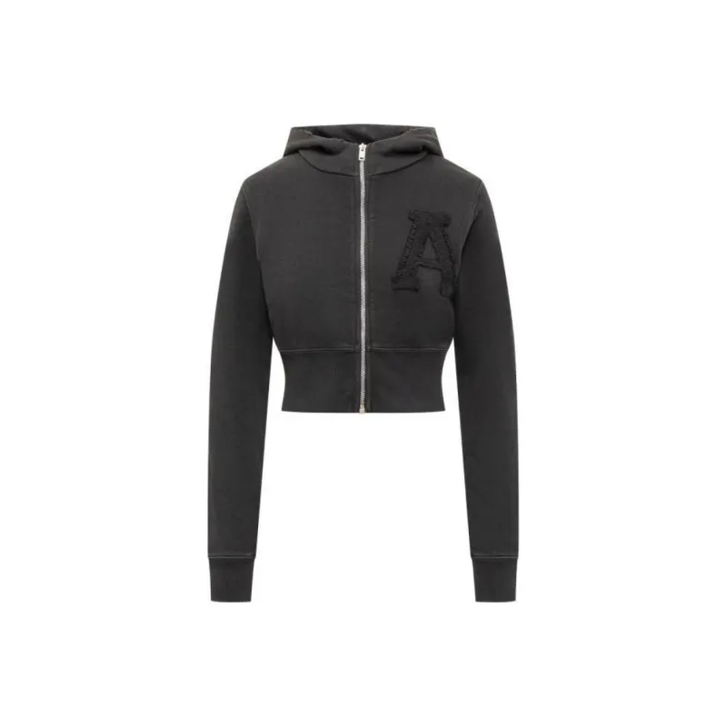 AMBUSH Logo Patch Zip-Up Cropped Hoodie-0