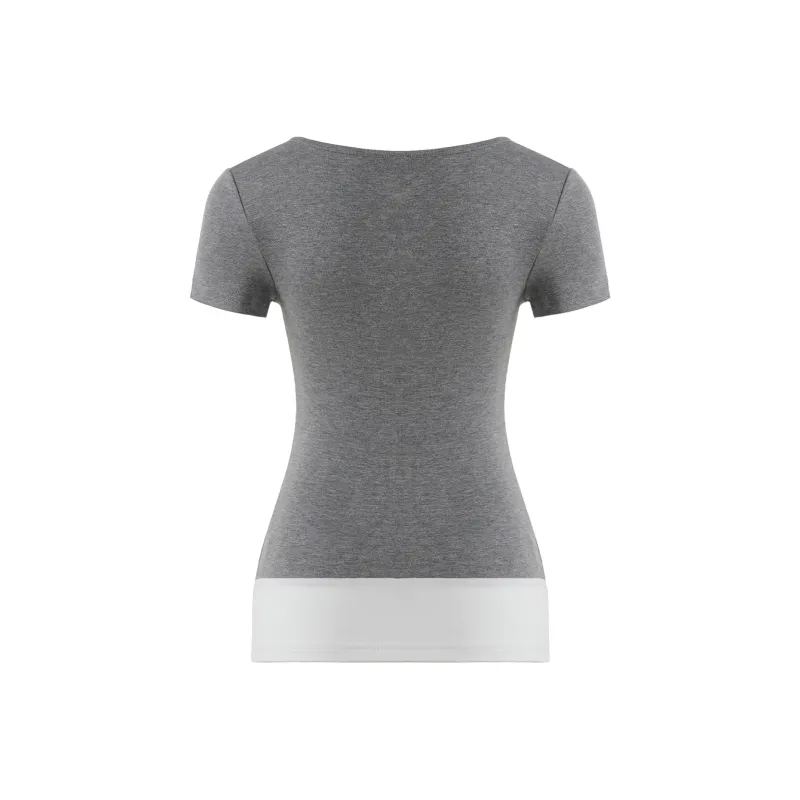 FOASIS T Shirt Women's Light Gray-4
