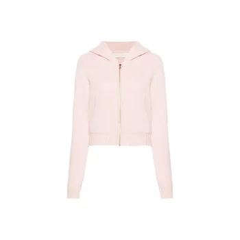 PALM ANGELS Logo-Embroidered Zipped Knitted Hoodie