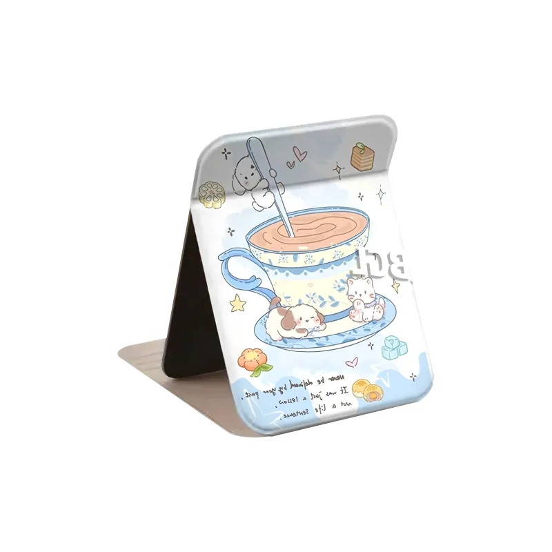 FANHUASENLIN Cute Cat And Dog Afternoon Tea Compact Folding Mirror Make up Tools 1 Pc-8