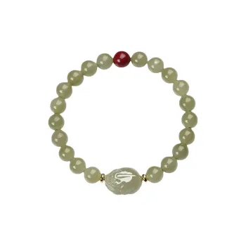 WUMZK Hetian Jade Bracelets Green Jade Unisex
