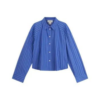 CALVIN KLEIN Shirt Women's XNS Stripes Blue