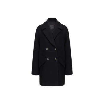 PINKO Double Breasted Washed Pea Coat