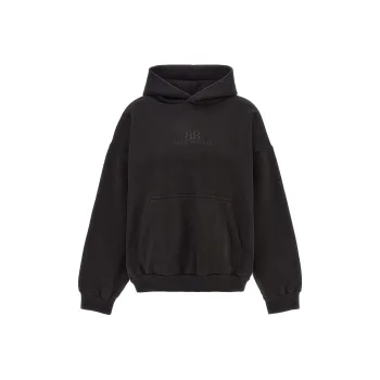 Balenciaga Bb Logo Embossed Hoodie