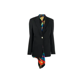 VERSACE Tailored Scarf Blazer Jacket 'Black'