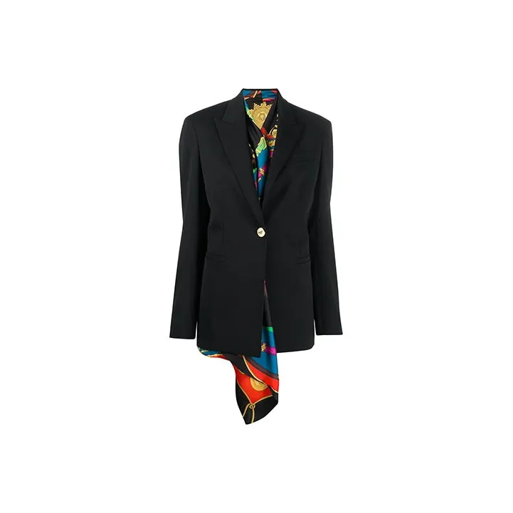VERSACE Tailored Scarf Blazer Jacket 'Black'-0
