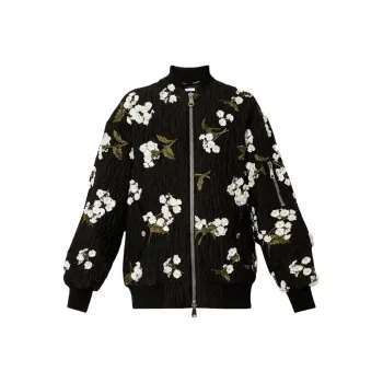 Erdem Floral appliqué Bomber Jacket