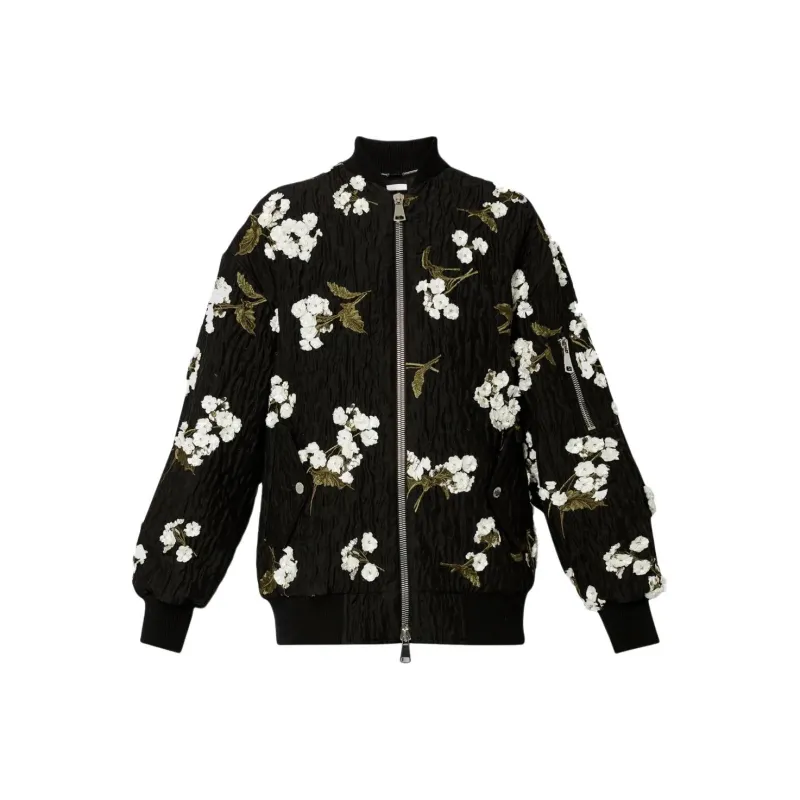 Erdem Floral appliqué Bomber Jacket-0