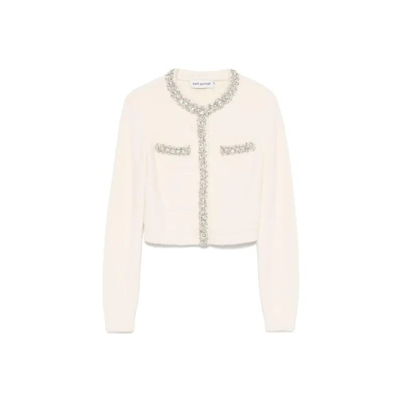 Self portrait Embellished Long Sleeved Cardigan-0