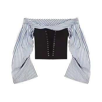 CZMO Shirt Women's Blue Stripes & Black