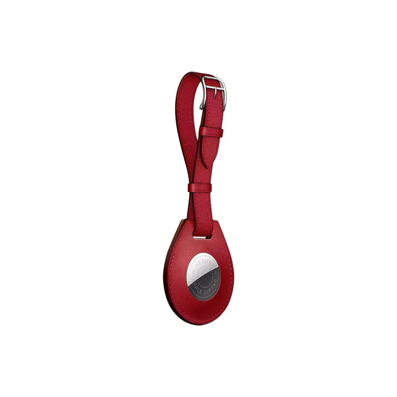 HERMES Apple AirTag Swift Calfskin Luggage Tag Unisex 5X Rouge Piment Pepper Red-1