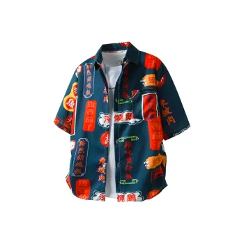 BEAR UNION Short Sleeved Shirt Unisex Orange Red