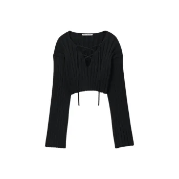 Alexander Wang Drop Shoulder Cropped Pullover