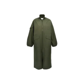 GANNI Tech Seersucker Oversized Shell Coat