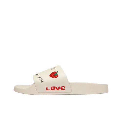 COACH Rubber Sole Slip Resistant Slide Slippers Men's White