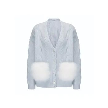 CHIWAWAMEME Knitwear Women's Cream Blue