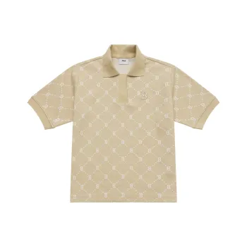MLB MONOGRAM Collection Boston Red Sox SS25 Polo Shirt Women's Light Beige Yellow