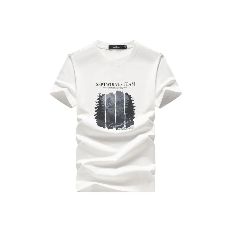 SEPTWOLVES T Shirts Unisex Raw White-0