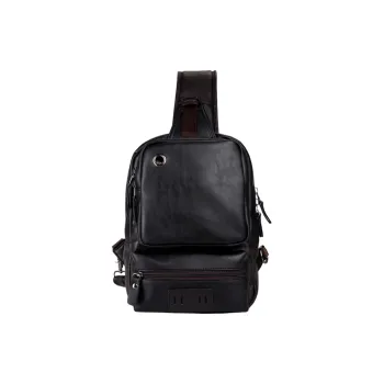 CARTELO Leather With Polyester Sling Bag Regular Unisex Multicolor
