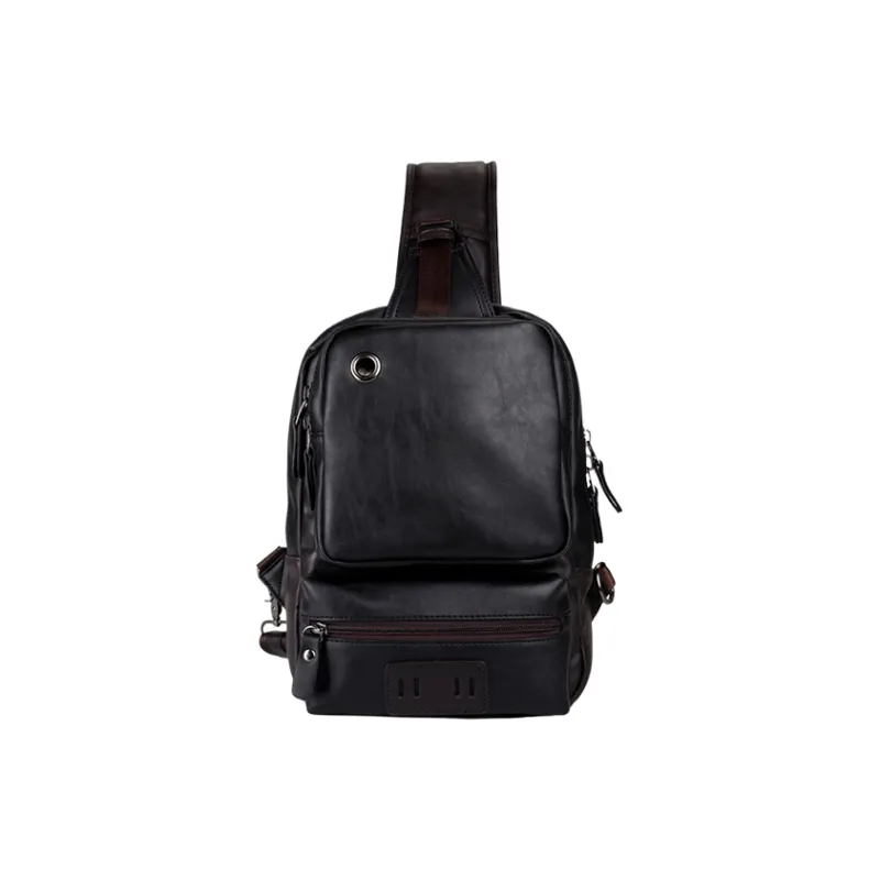 CARTELO Leather With Polyester Sling Bag Regular Unisex Multicolor-0