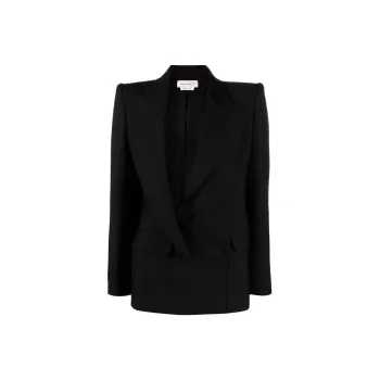 Alexander McQueen Asymmetric Double-Breasted Tailored Blazer