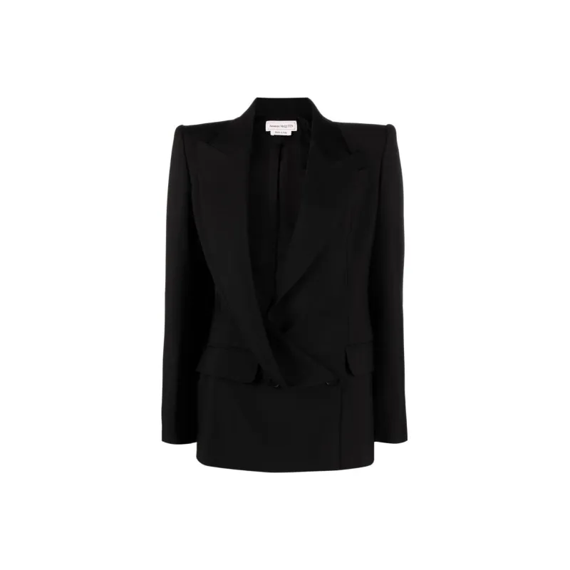 Alexander McQueen Asymmetric Double Breasted Tailored Blazer-0