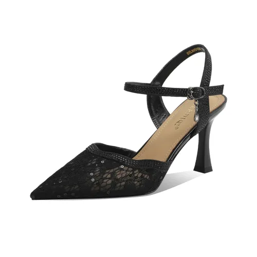 BOERDIQI Flared Heel High Heels 8.5cm Women's Black