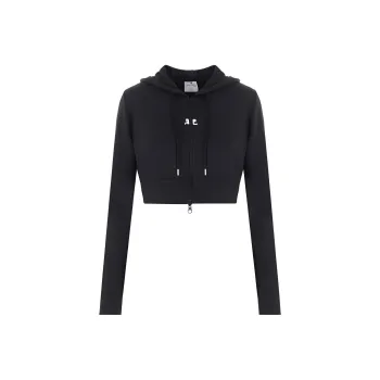 COURREGES Cropped Tracksuit Interlock Jacket 'Black'
