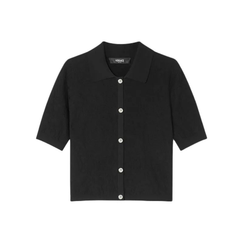 VERSACE Floral jacquard Silk cotton Top-0