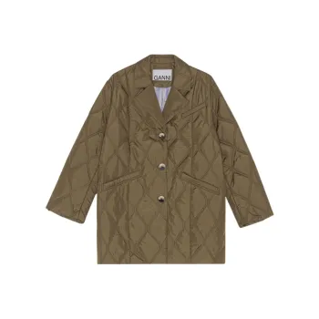 GANNI Diamond quilted Oversize Ripstop Jacket