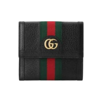 GUCCI Ophidia Leather Wallet Small Size Women's Black