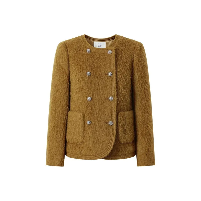 JZ. ANNAKRO Coats Women's Brown Yellow-0