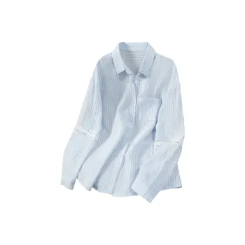 TOUCH Shirts Women's Light Blue Stripes