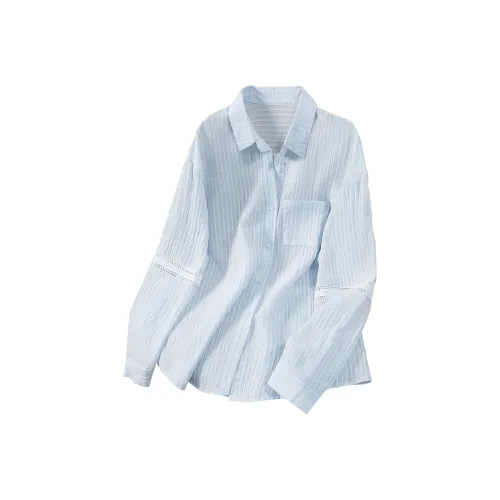 TOUCH Shirts Women's Light Blue Stripes