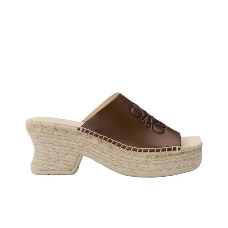 LOEWE Petal Slide Slippers 8cm Women's Brown-1