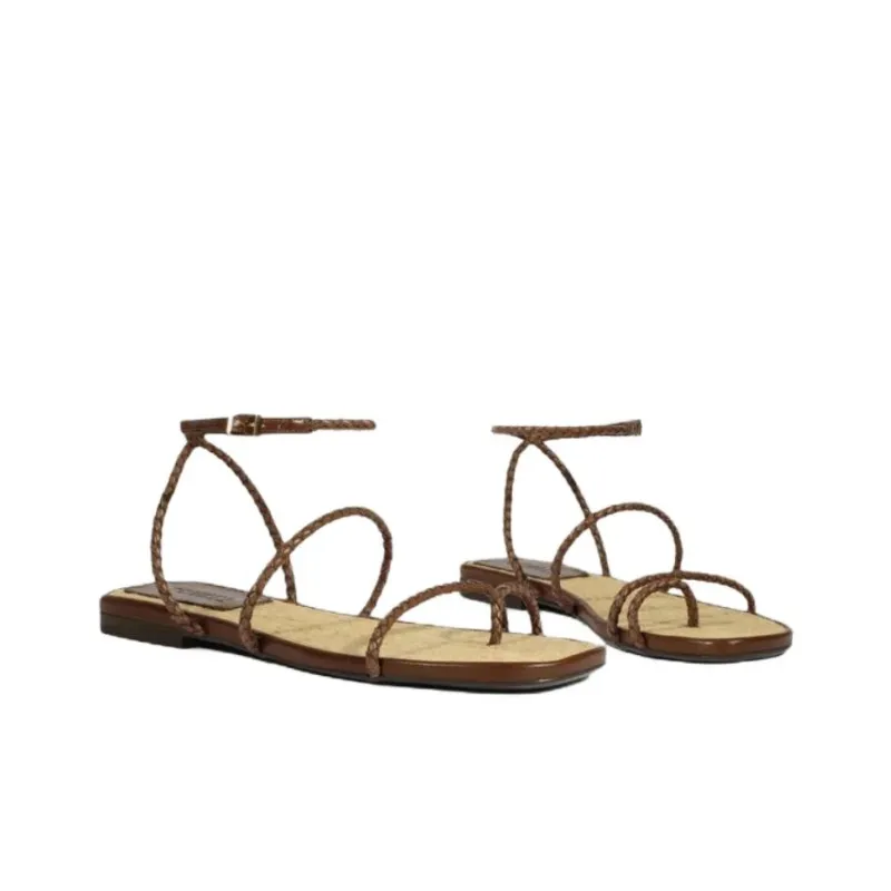 Schutz Kaya One Strap Sandals Women's Brown-2