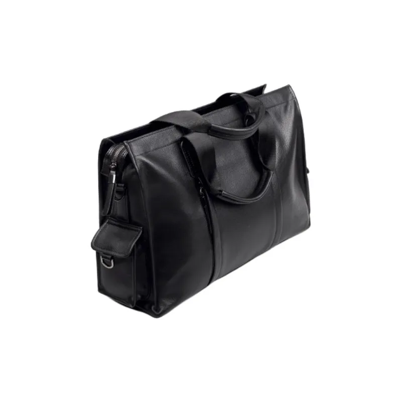 VIHUS Top Grain Cow Leather Portable Briefcase Regular Men's Black-1