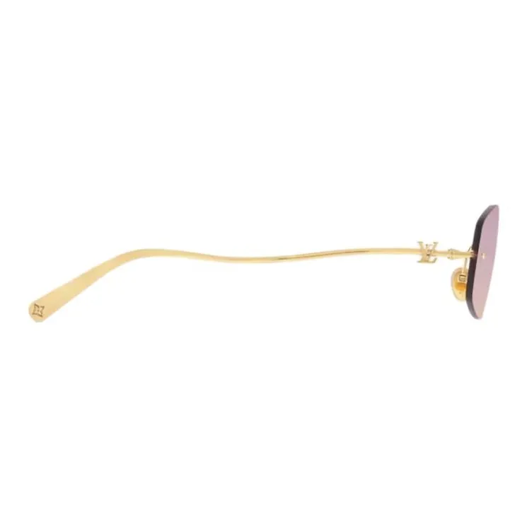 LOUIS VUITTON Metal Oval Sunglasses Women's Gold-2